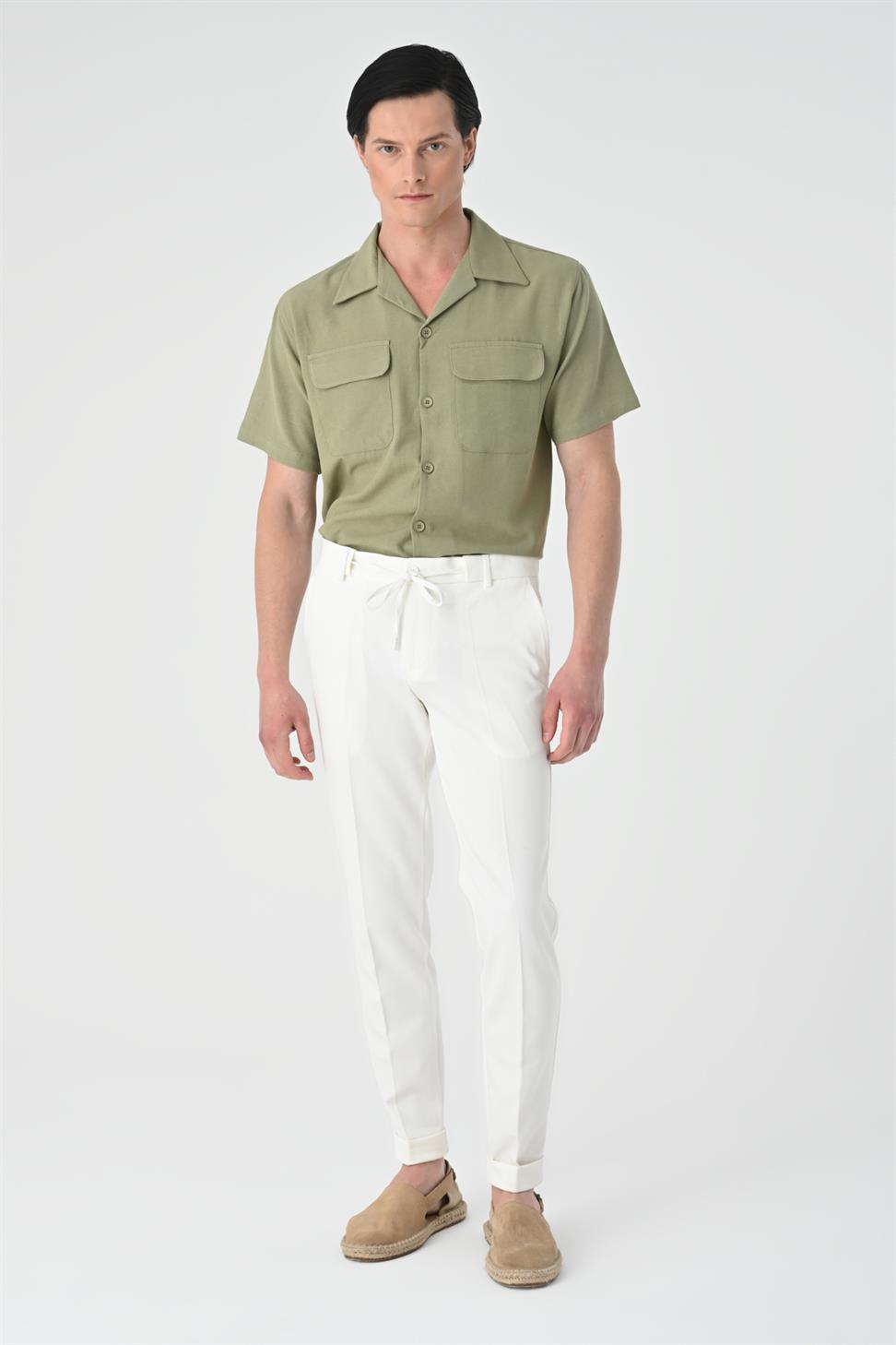 بنطلون سليم صالح التعادل الخصر الرجال