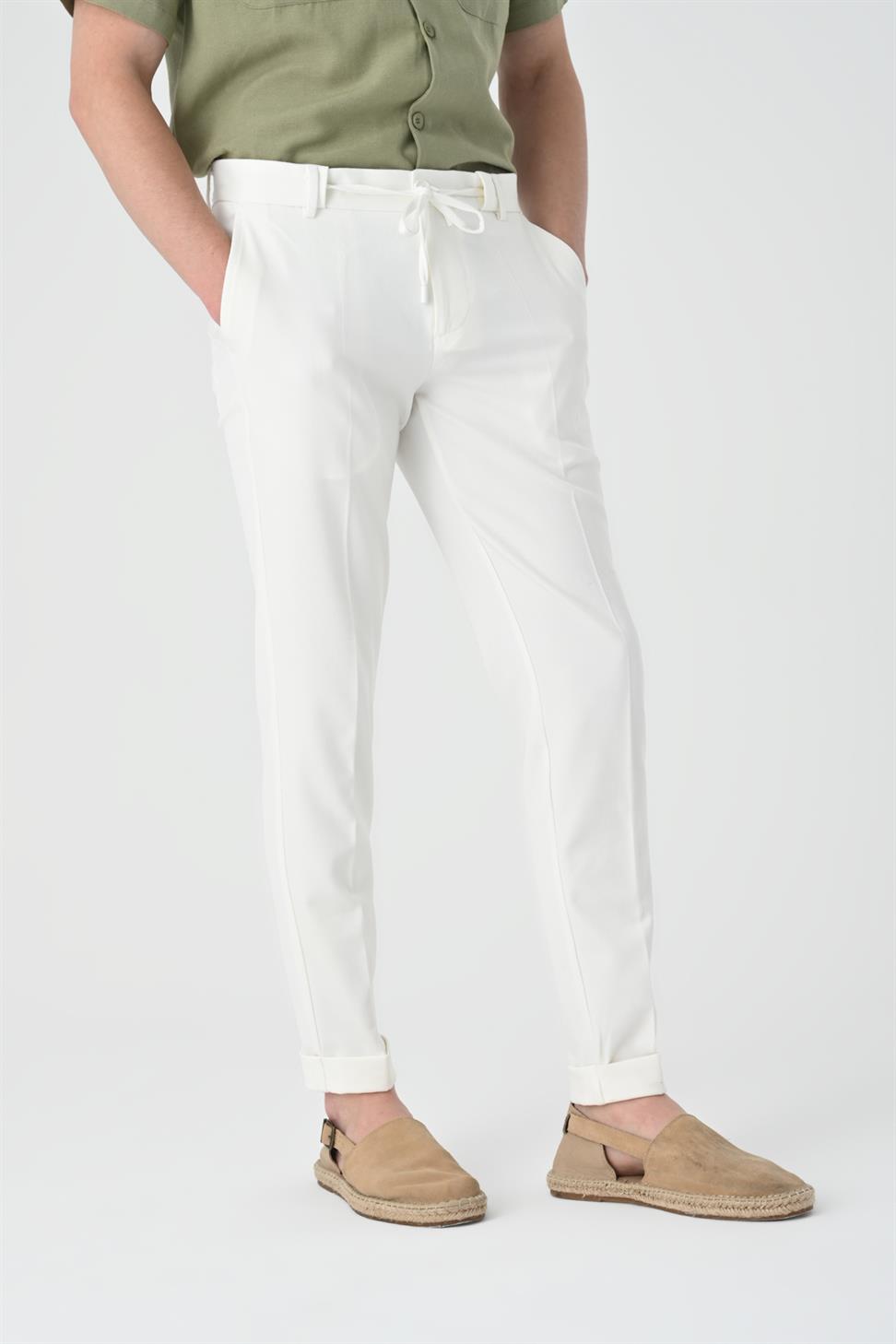 بنطلون سليم صالح التعادل الخصر الرجال