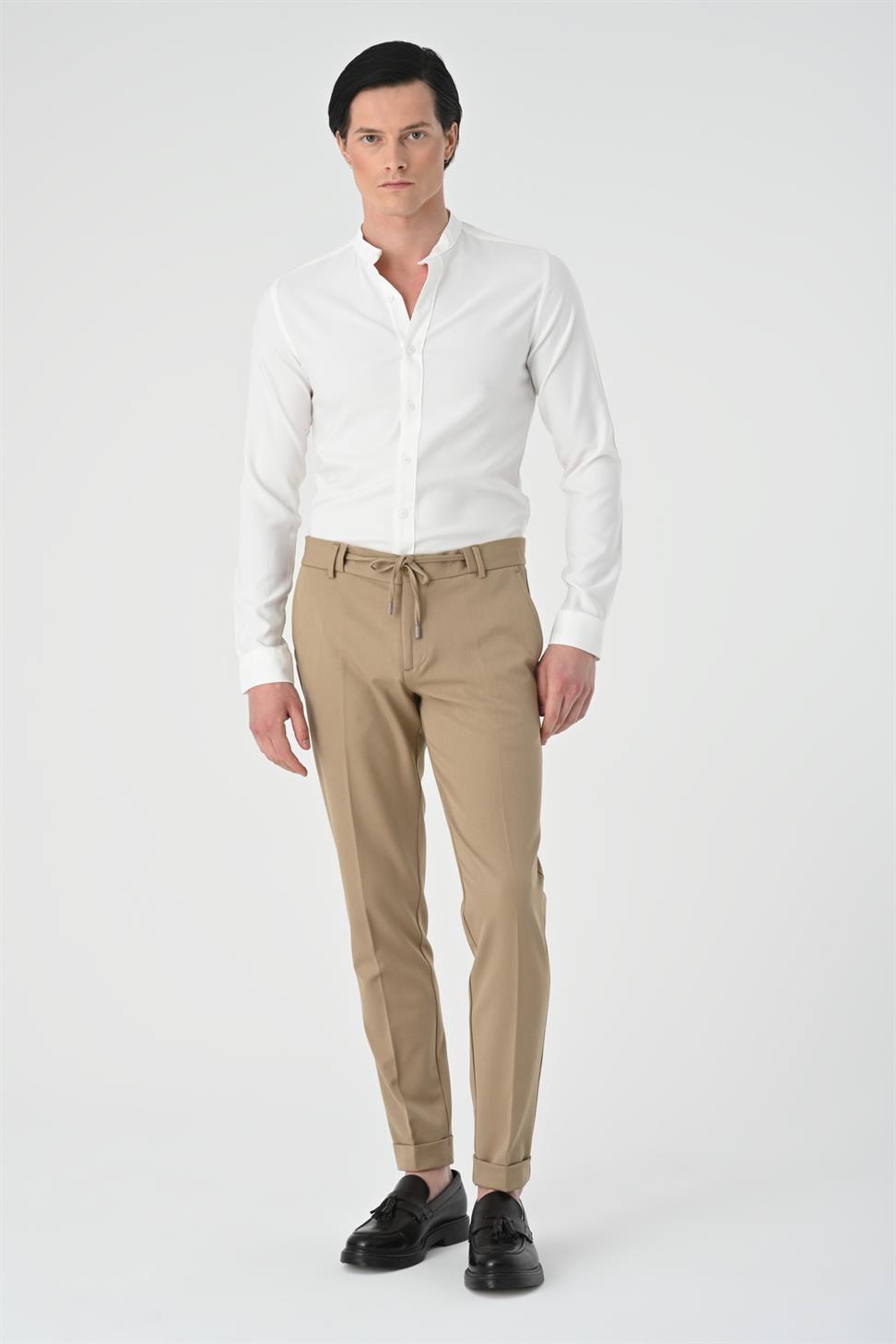 بنطلون سليم صالح التعادل الخصر الرجال