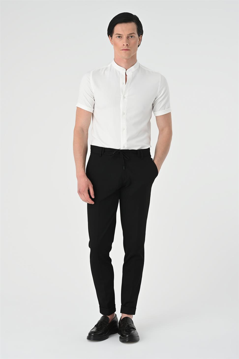 بنطلون سليم صالح التعادل الخصر الرجال