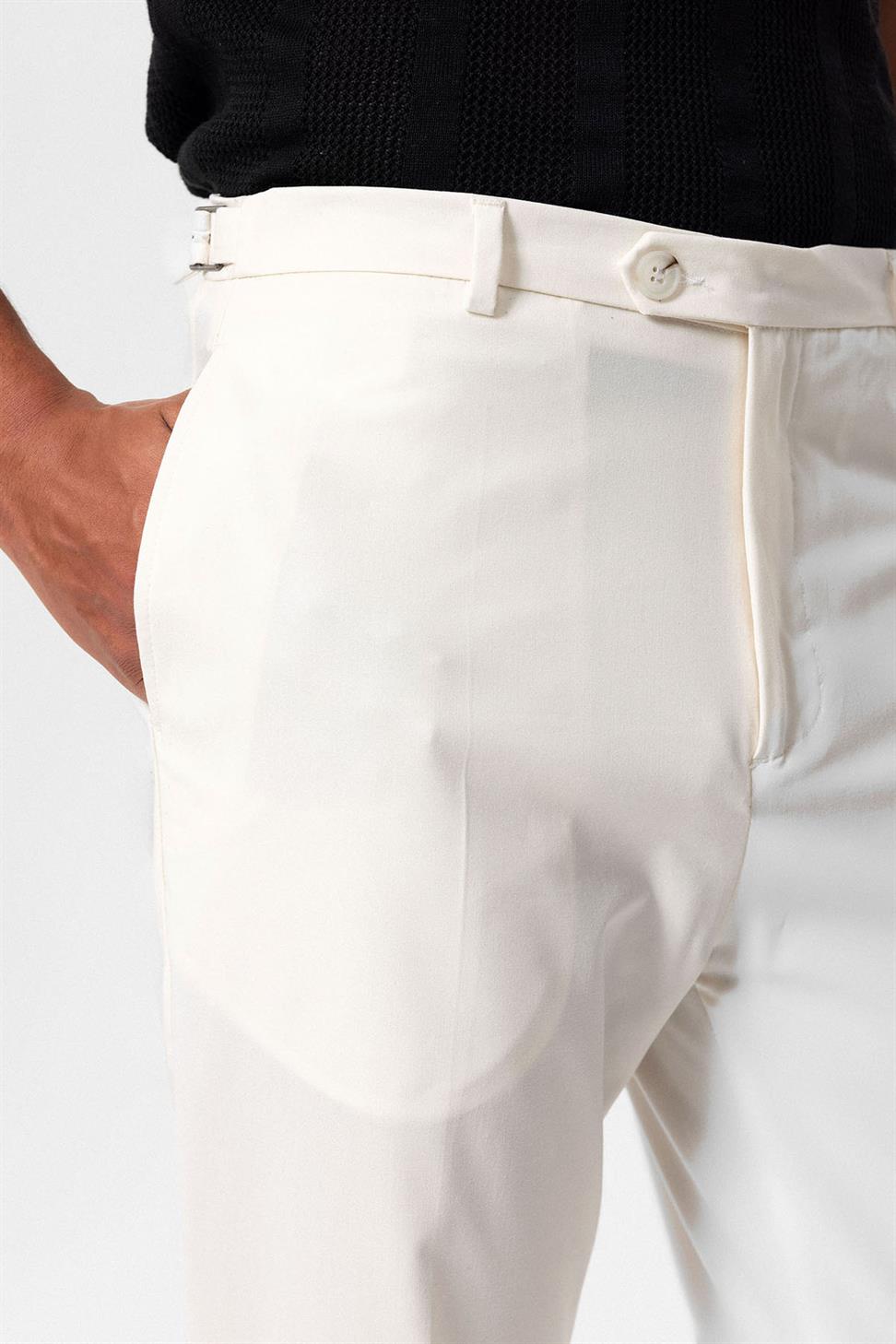 بنطلون سليم صالح مزدوج الساق للرجال