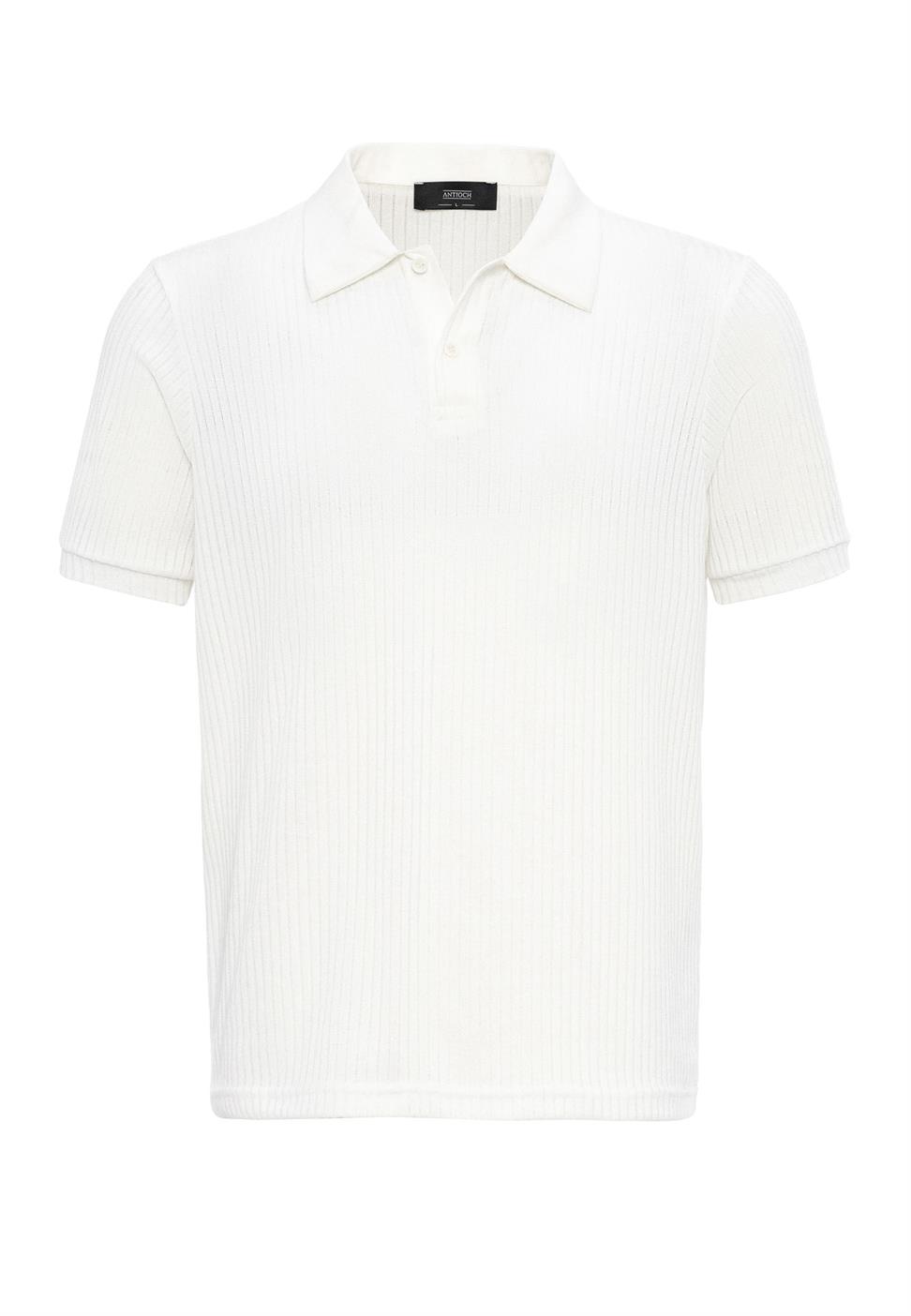 Antioch Beyaz Slim Fit Polo Yaka Erkek T-Shirt