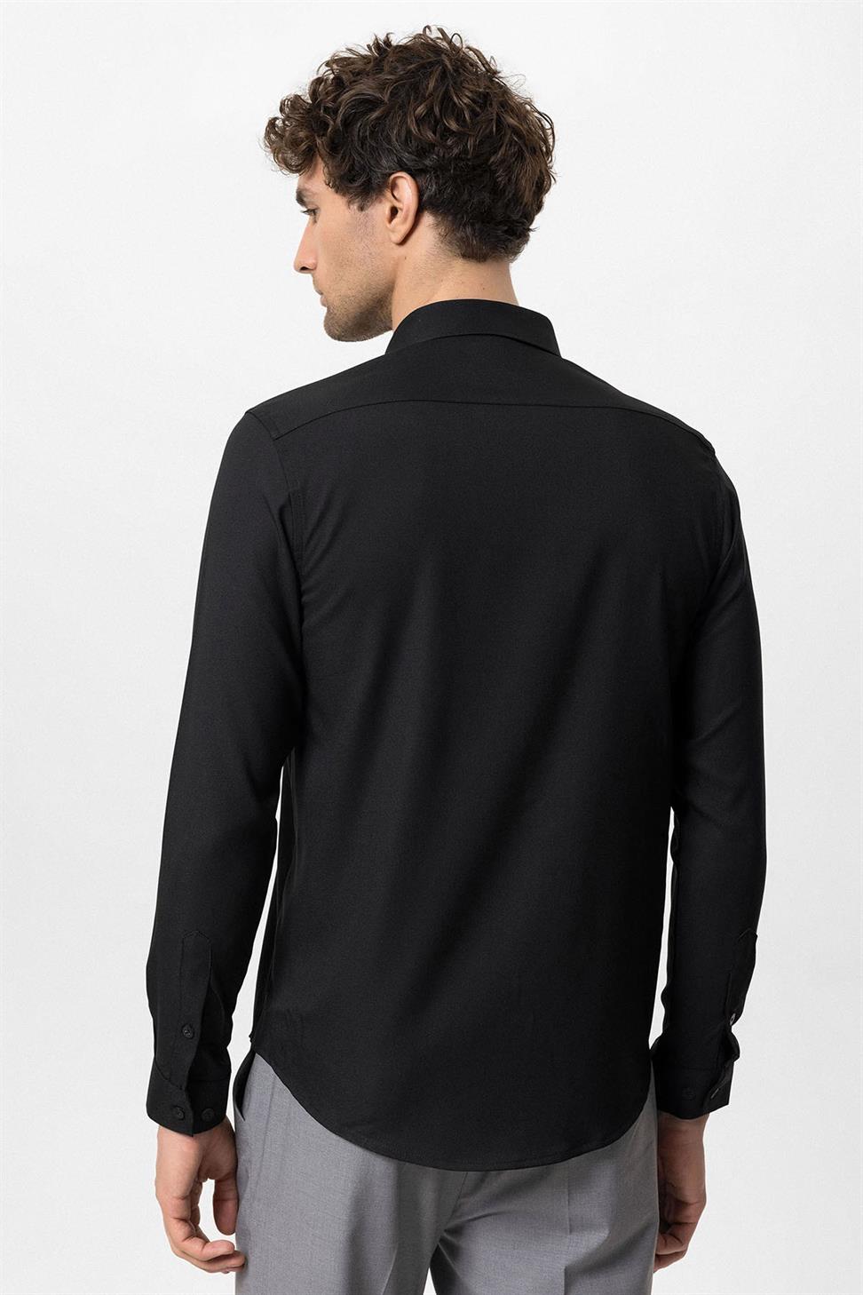 قميص رجالي بياقة بأزرار نحيفة