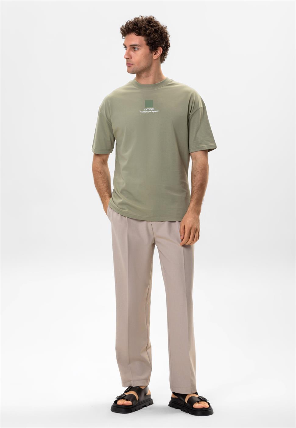 تي شيرت رجالي مطبوع كبير الحجم