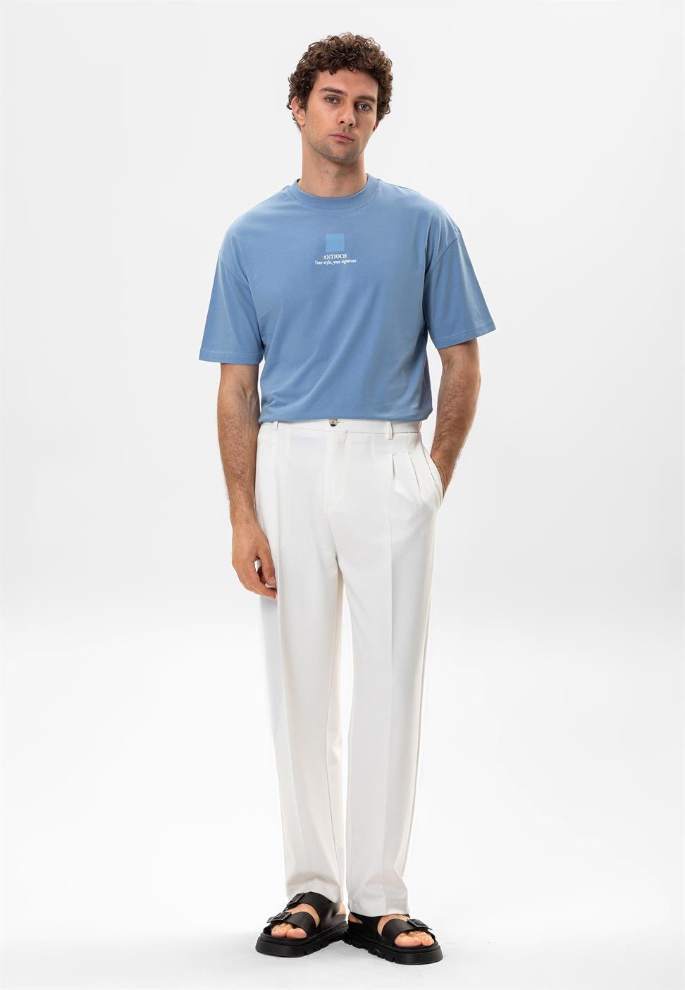 تي شيرت رجالي مطبوع كبير الحجم