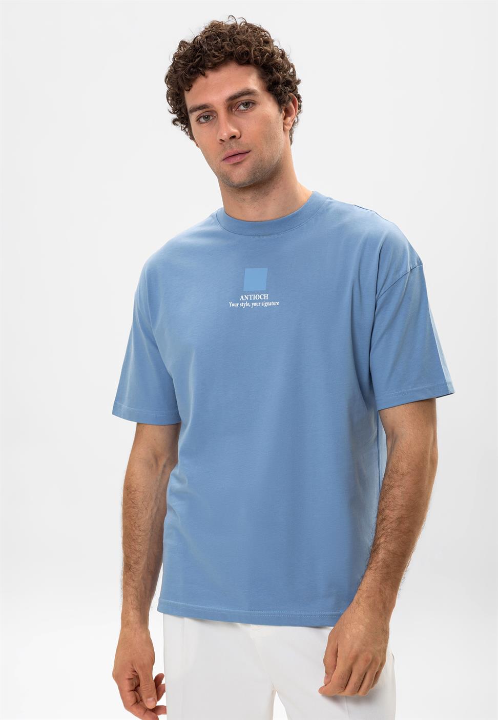 تي شيرت رجالي مطبوع كبير الحجم