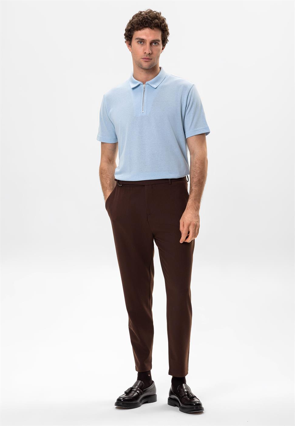 تي شيرت بولو بسحاب للرجال