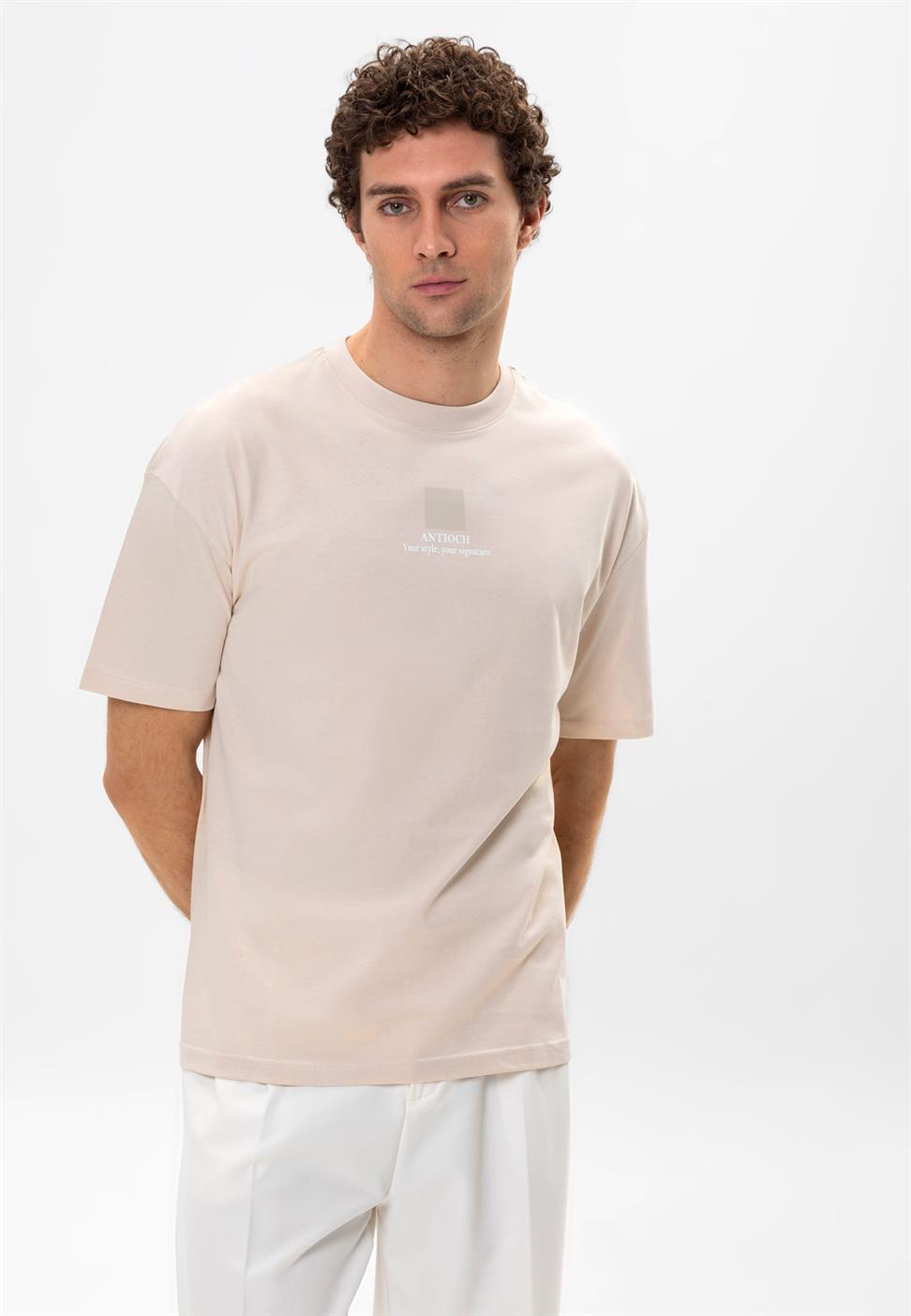 تي شيرت رجالي مطبوع كبير الحجم