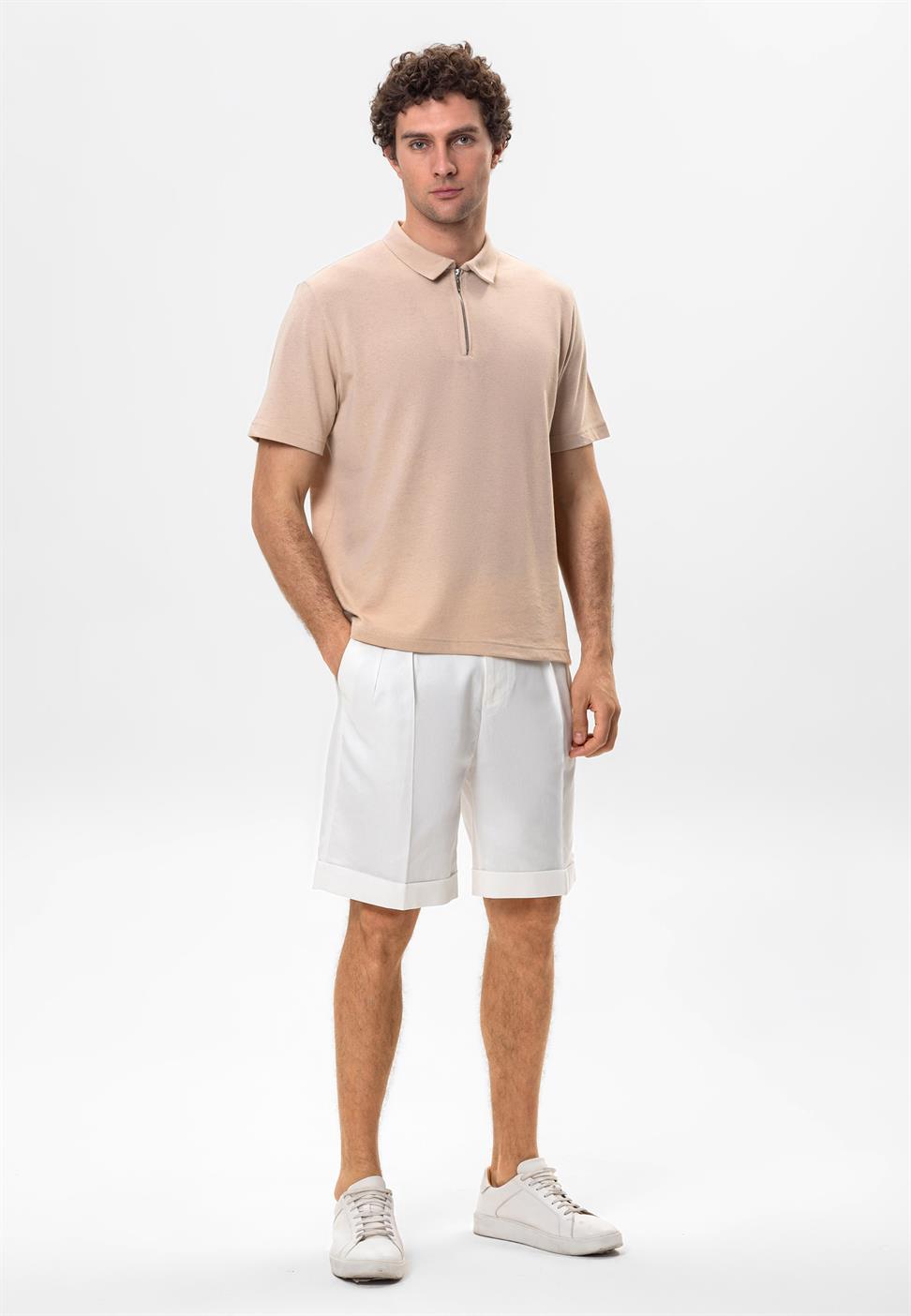 تي شيرت بولو بسحاب للرجال