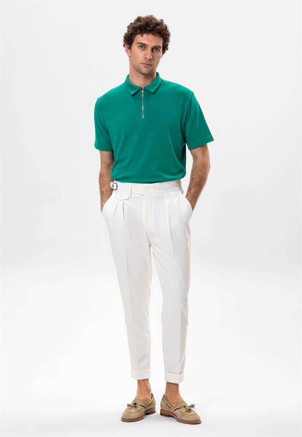 تي شيرت بولو بسحاب للرجال