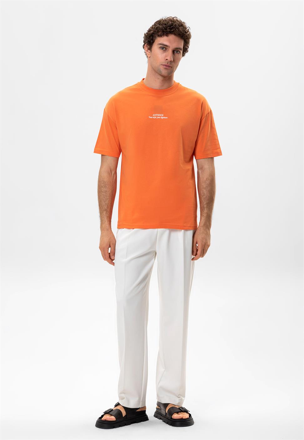 تي شيرت رجالي مطبوع كبير الحجم