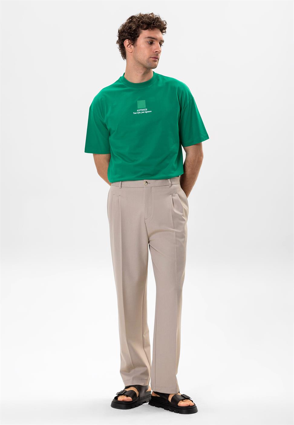 تي شيرت رجالي مطبوع كبير الحجم