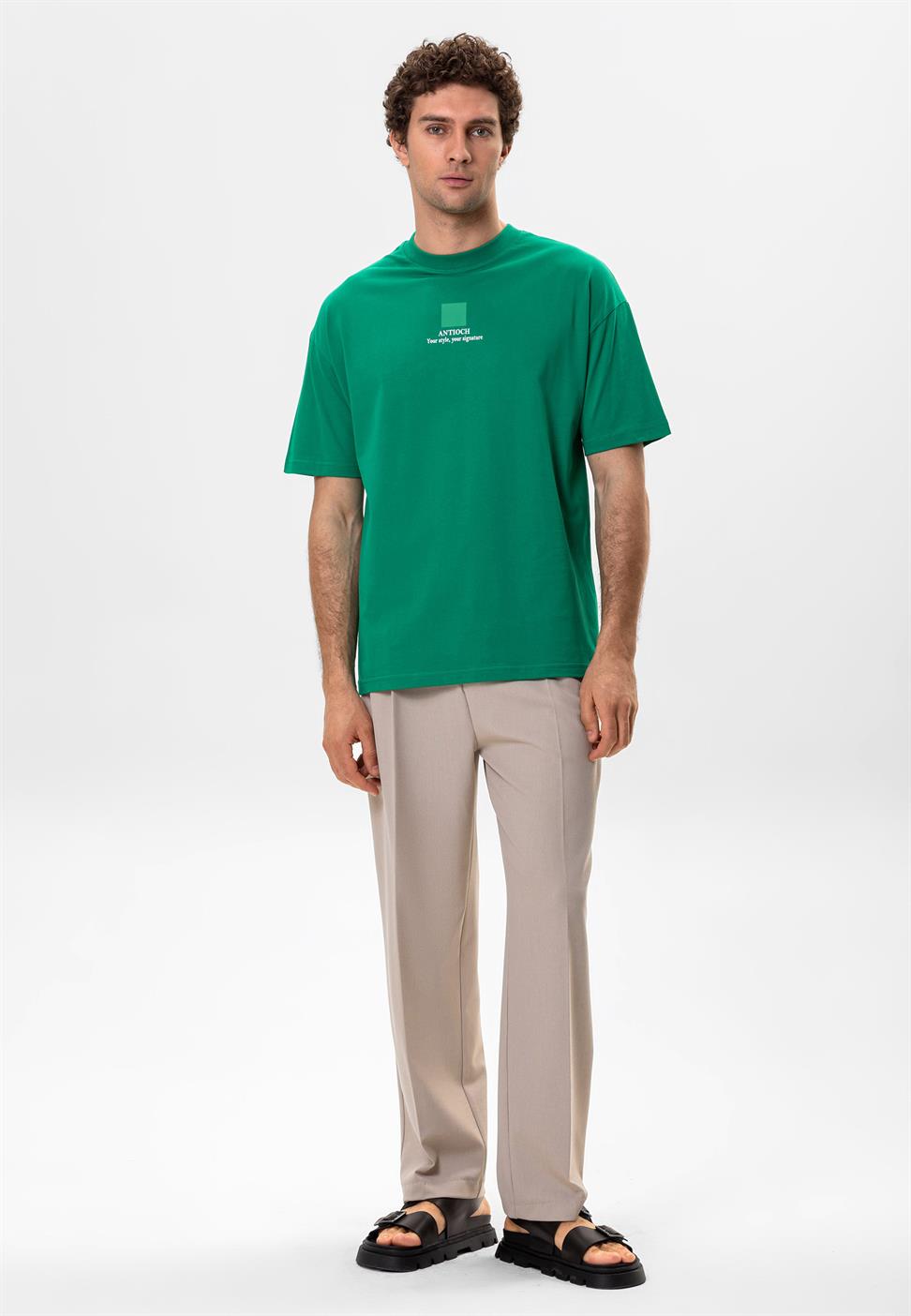 تي شيرت رجالي مطبوع كبير الحجم