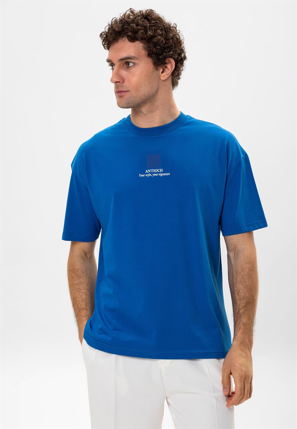 تي شيرت رجالي مطبوع كبير الحجم