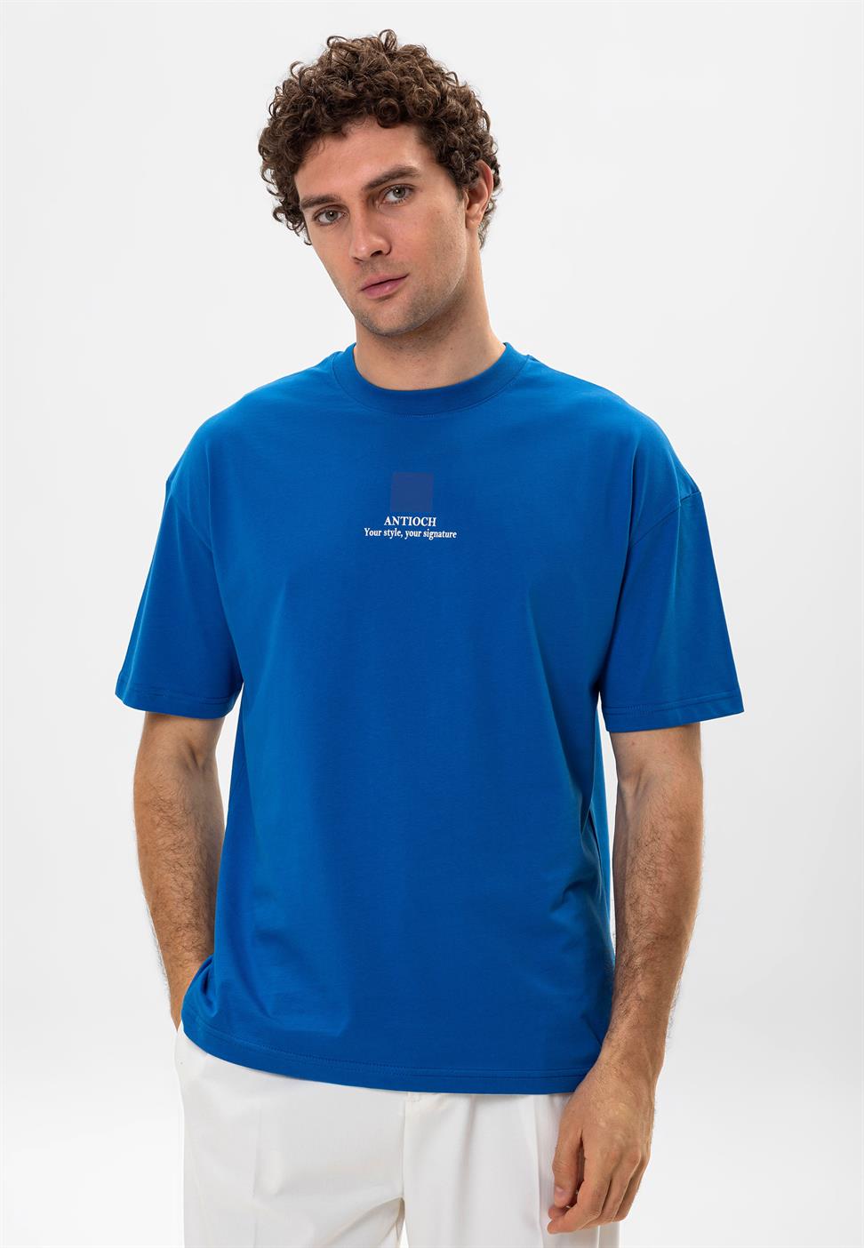 تي شيرت رجالي مطبوع كبير الحجم