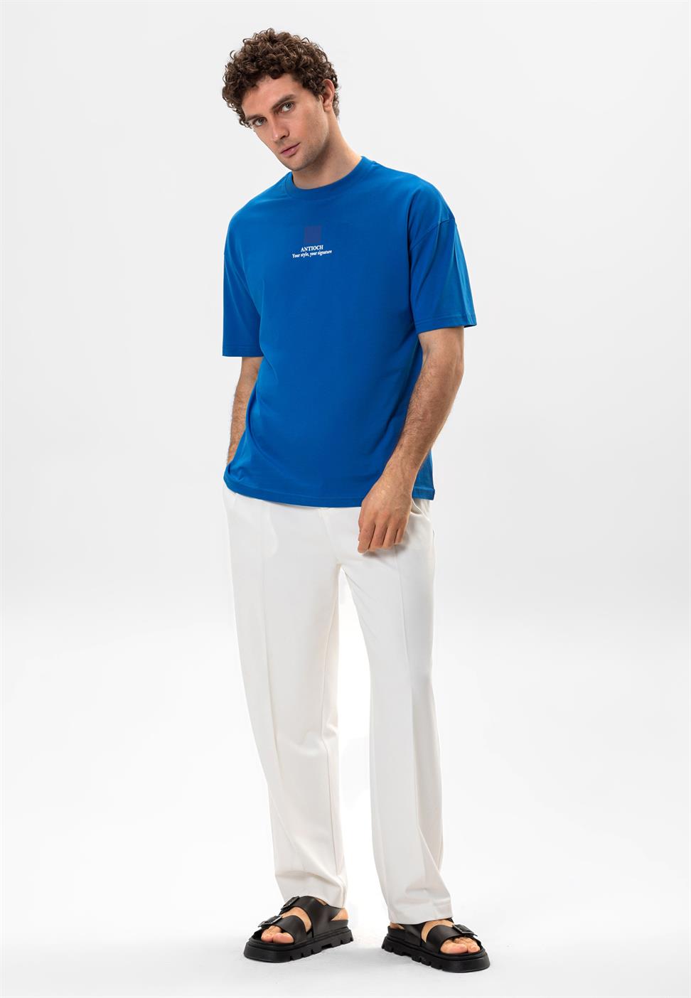 تي شيرت رجالي مطبوع كبير الحجم