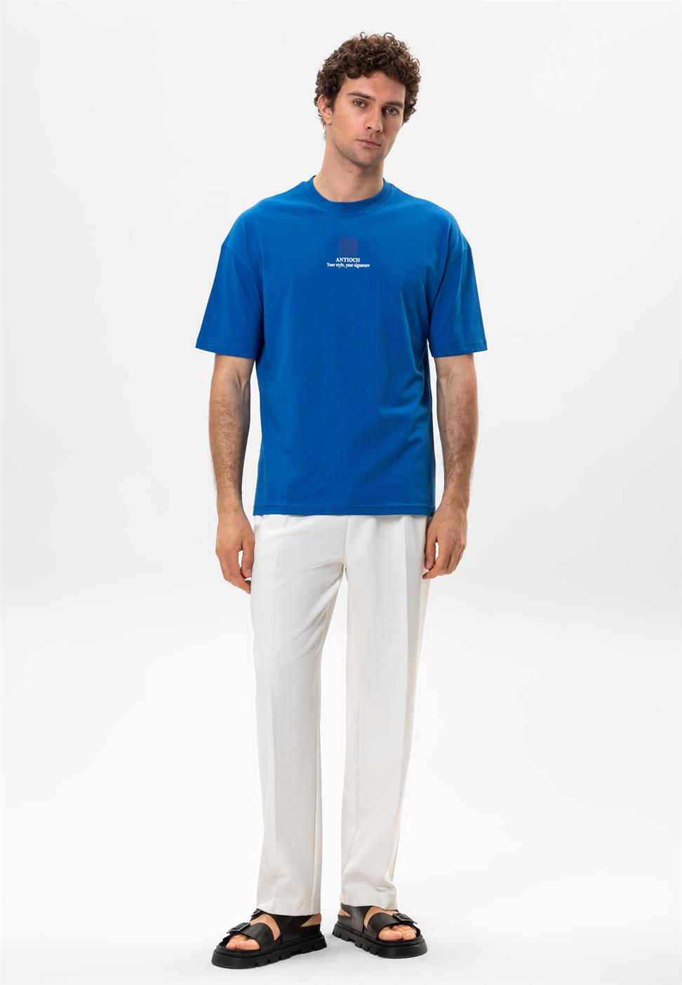 تي شيرت رجالي مطبوع كبير الحجم