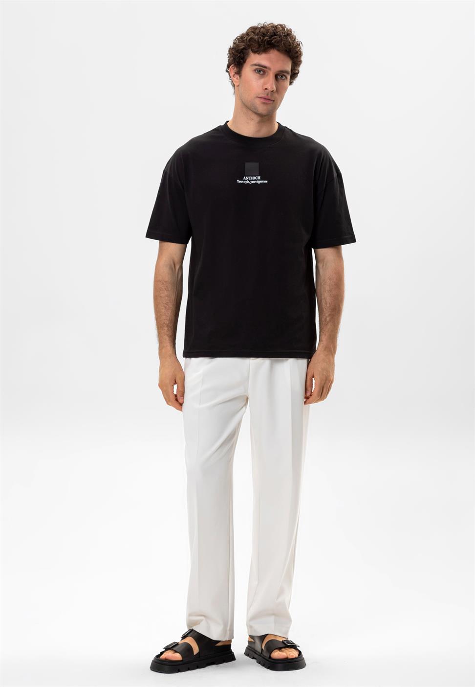 تي شيرت رجالي مطبوع كبير الحجم