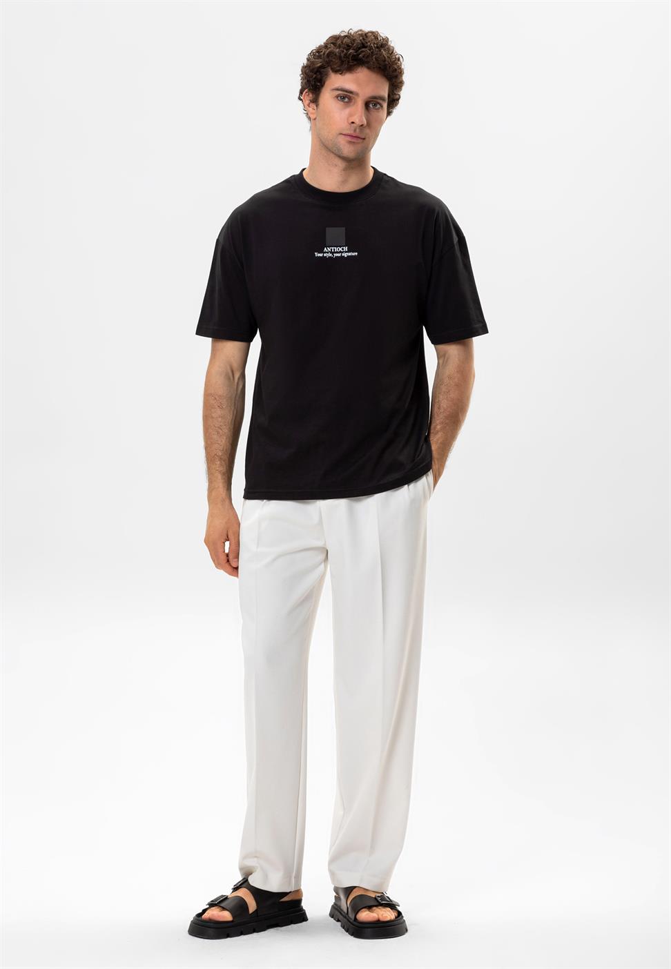 تي شيرت رجالي مطبوع كبير الحجم