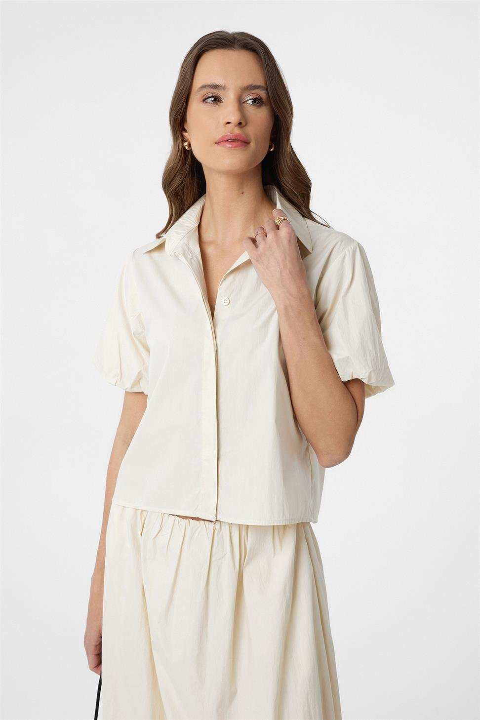 Antioch Taş Balon Kol Kadın Gömlek