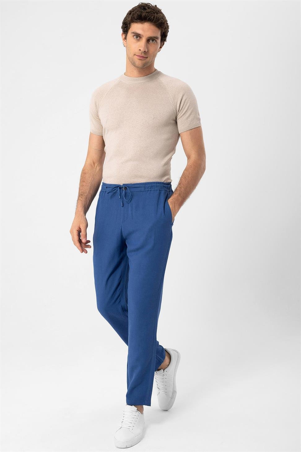 Antioch Taş Bisiklet Yaka Slim Fit Erkek Triko T-Shirt