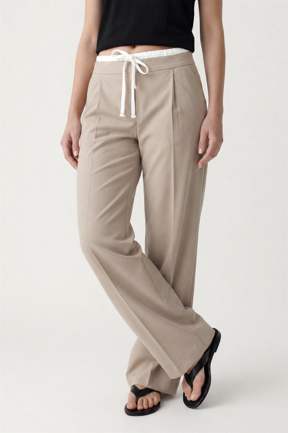 Antioch Taş Çift Bel Bantlı Kadın Pantolon