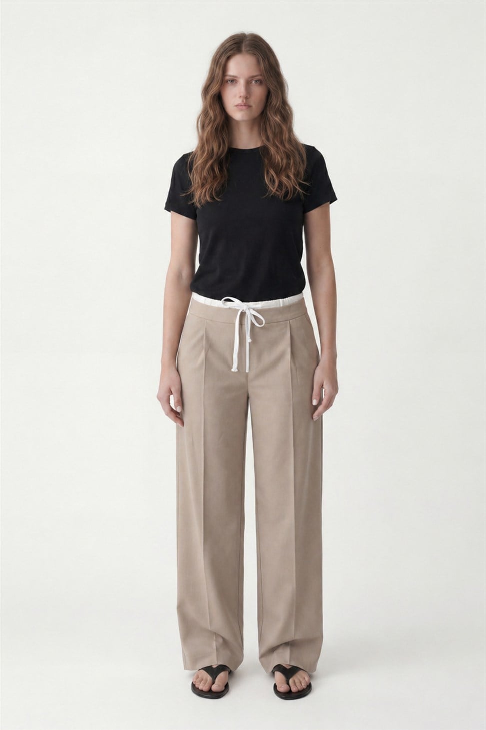 Antioch Taş Çift Bel Bantlı Kadın Pantolon