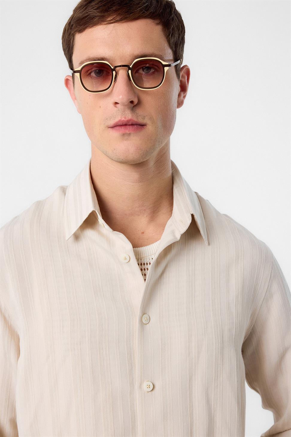 Antioch Taş Çizgili ve Dokulu Erkek Gömlek