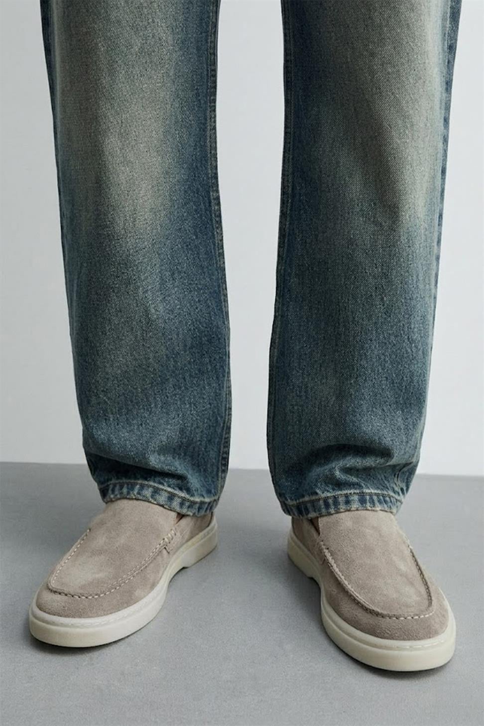 Antioch Taş Dikişli Burunlu Süet Deri Makosen