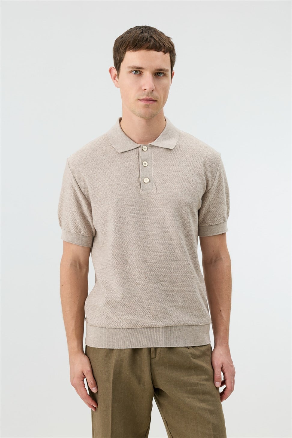 Antioch Taş Dokulu Polo Yaka Triko Erkek T-Shirt