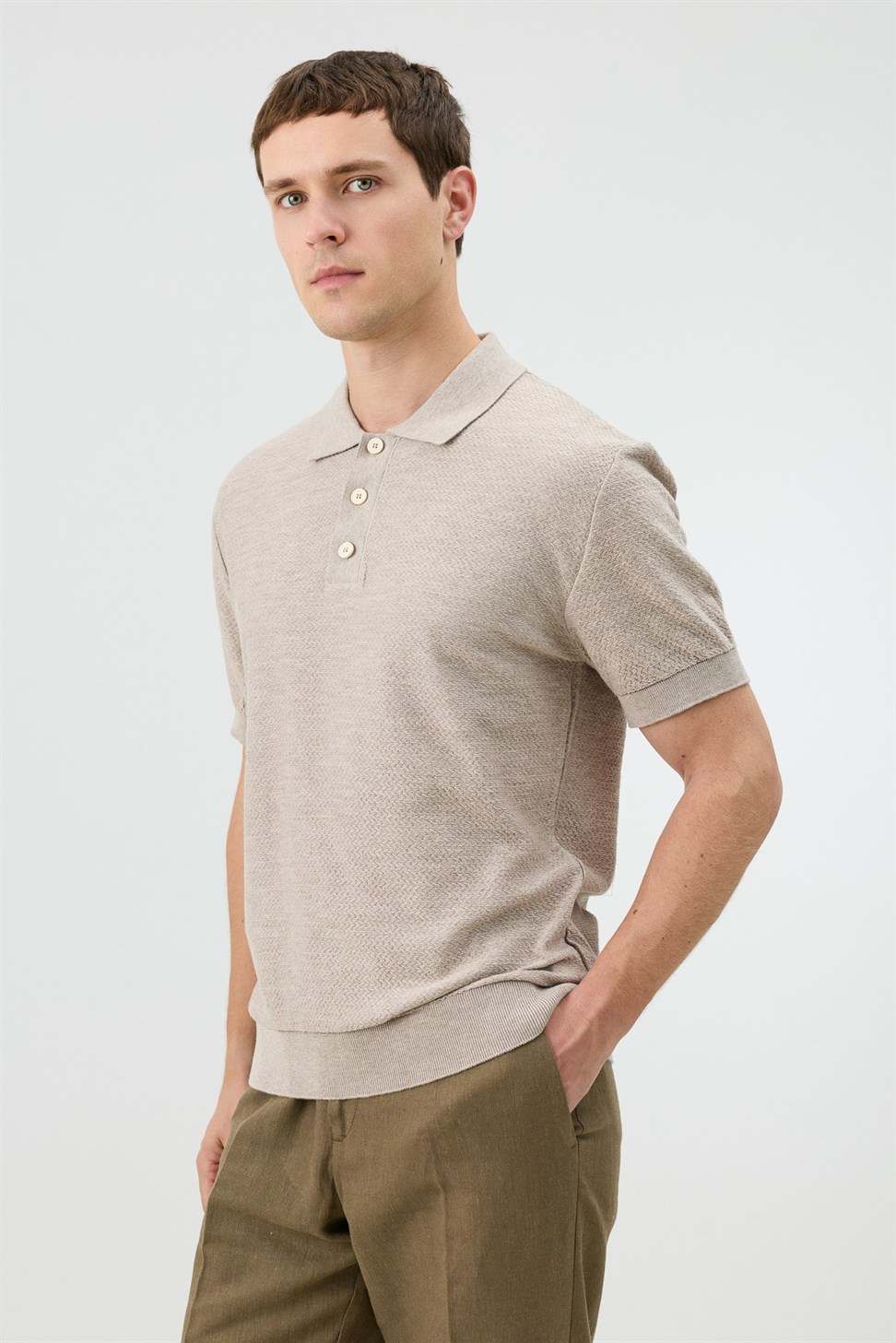 Antioch Taş Dokulu Polo Yaka Triko Erkek T-Shirt
