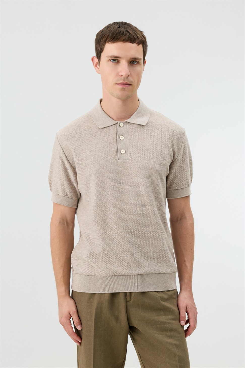 Antioch Taş Dokulu Polo Yaka Triko Erkek T-Shirt
