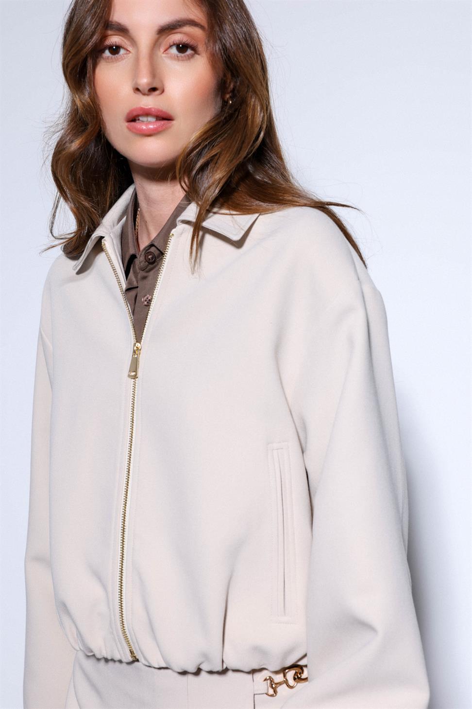 Antioch Taş Fermuarlı Bomber Kadın Ceket