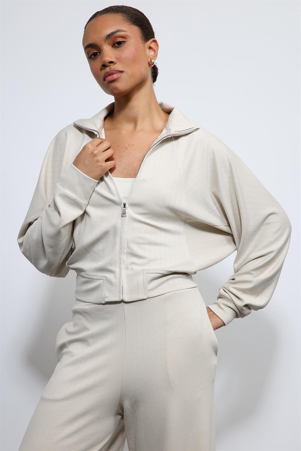 Antioch Taş Geniş Paça Çizgili Eşofman Takım