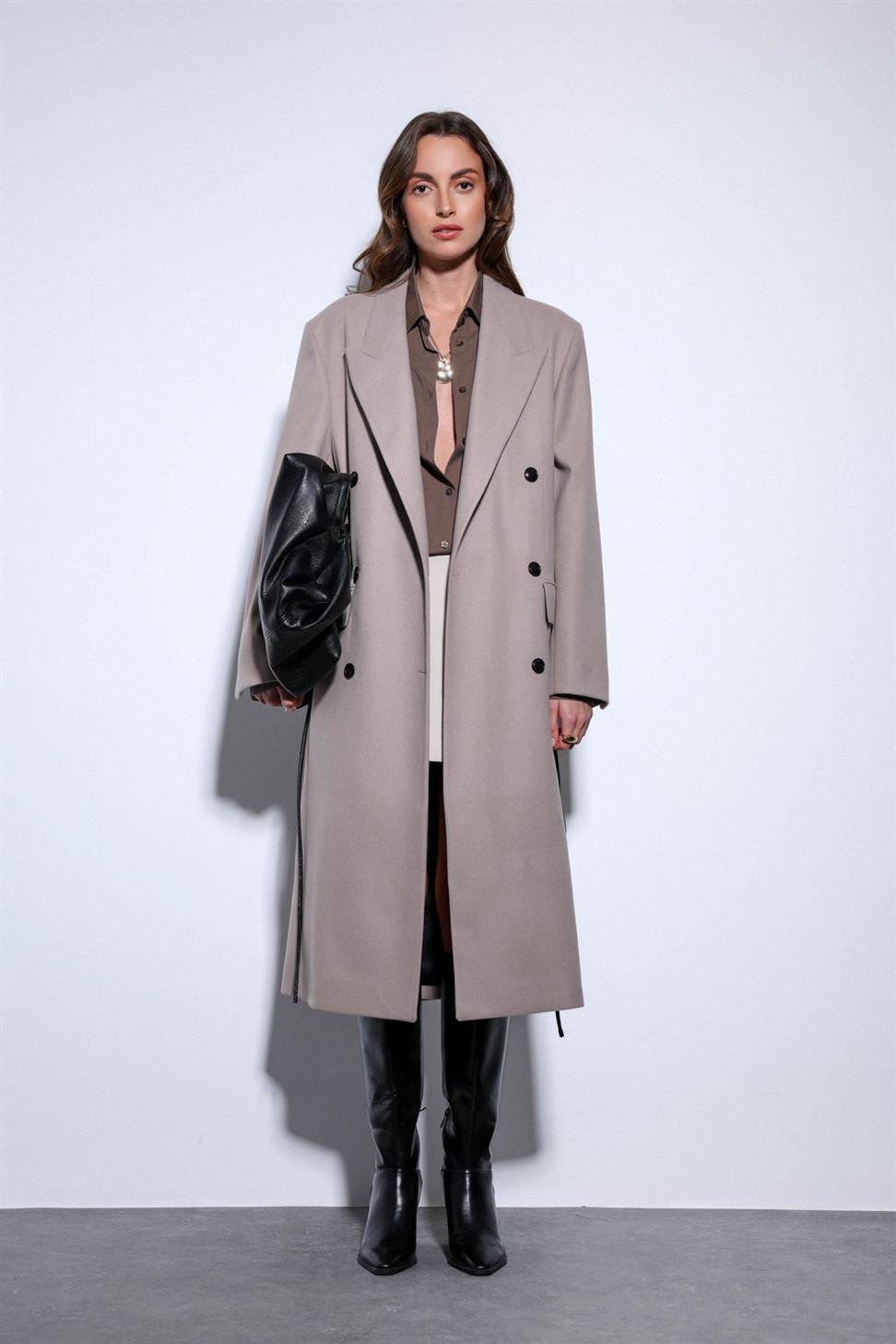 Antioch Taş Kemerli Kruvaze Kadın Kaban