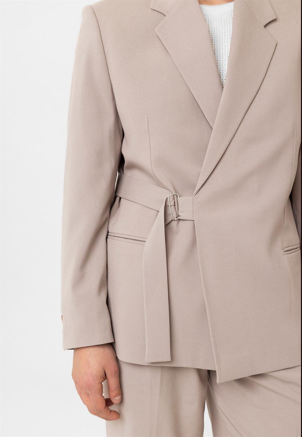 Antioch Taş Kuşaklı Relax Fit Erkek Blazer Ceket