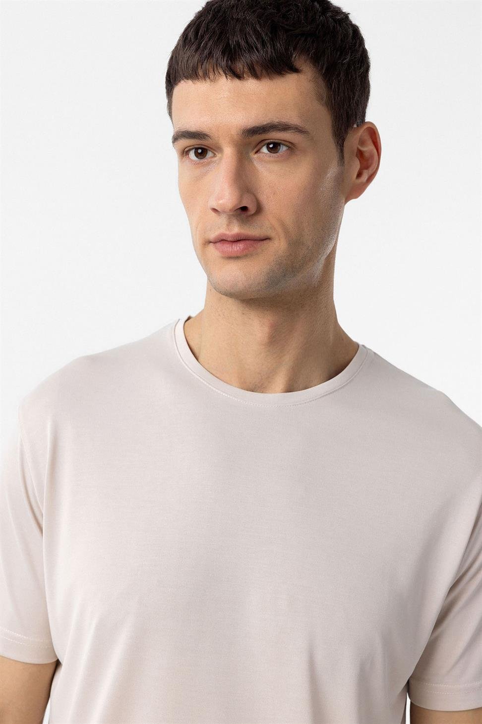 Antioch Taş Regular Fit Modal Teknik Kumaş Erkek T-Shirt