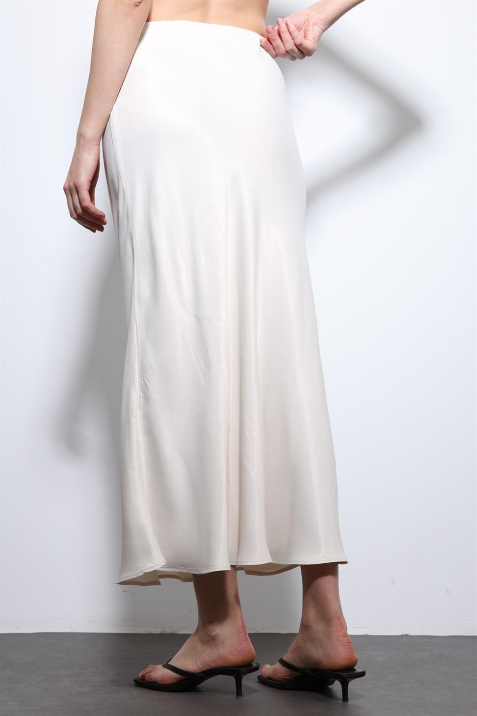 Antioch Taş Saten Midi Etek