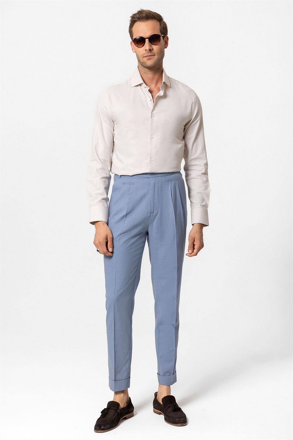 قميص رجالي بأكمام طويلة ضيقة ضيقة للرجال