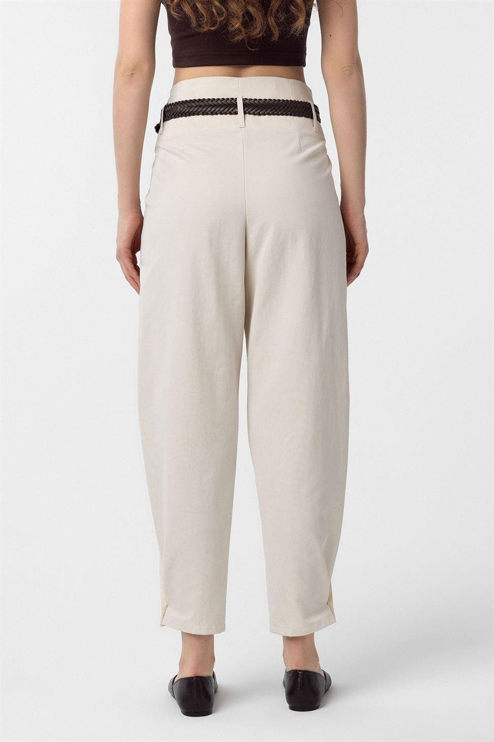 Antioch Taş Yüksek Bel Paçası Düğmeli Fit Kadın Pantolon