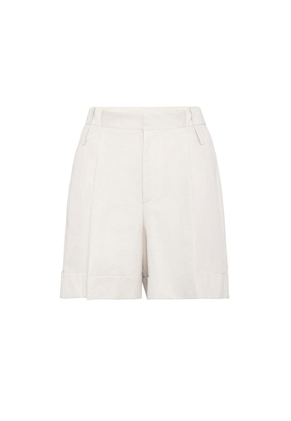 Antioch Taş Yüksek Bel Pensli  Kadın Bermuda Şort