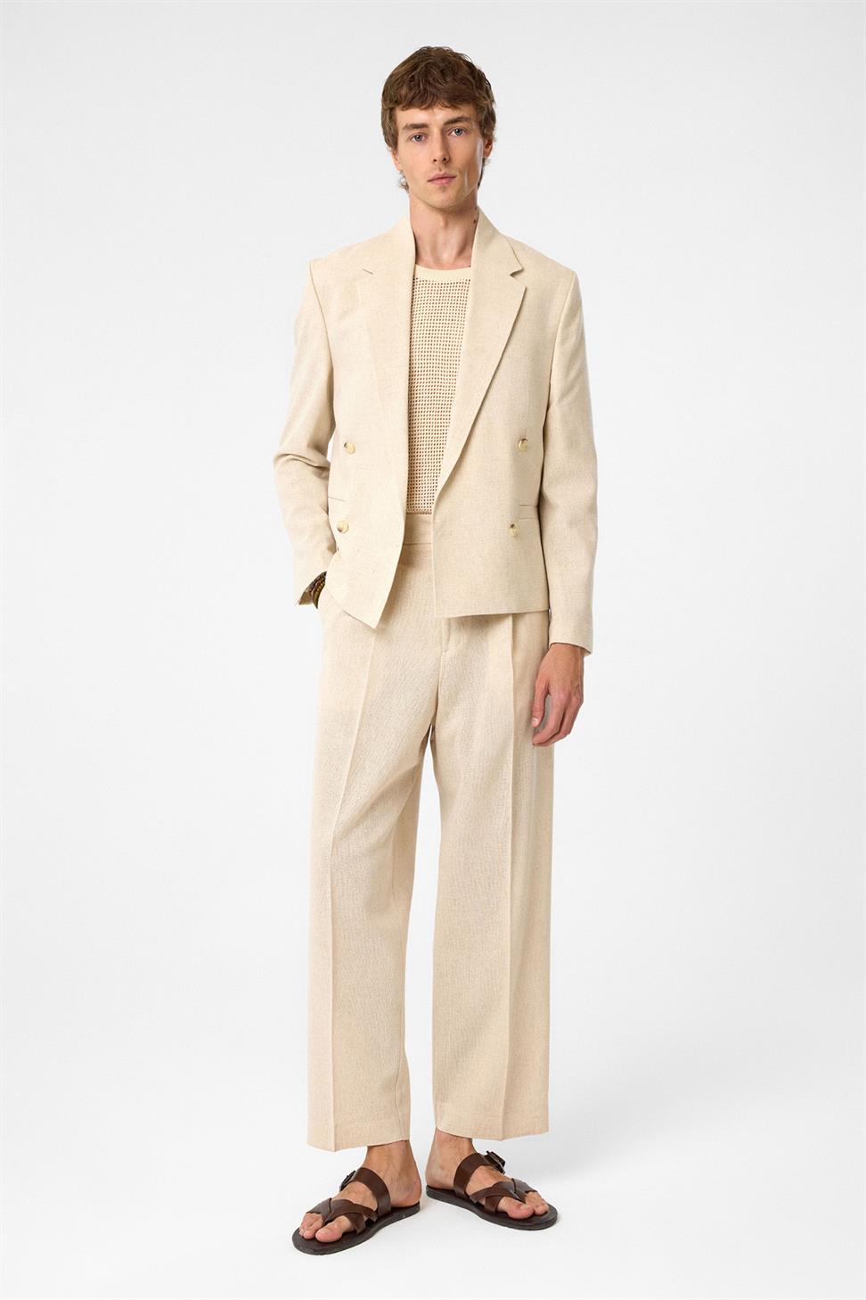 Antioch Taş Yüksek Bel Pileli Relax Fit Erkek Pantolon