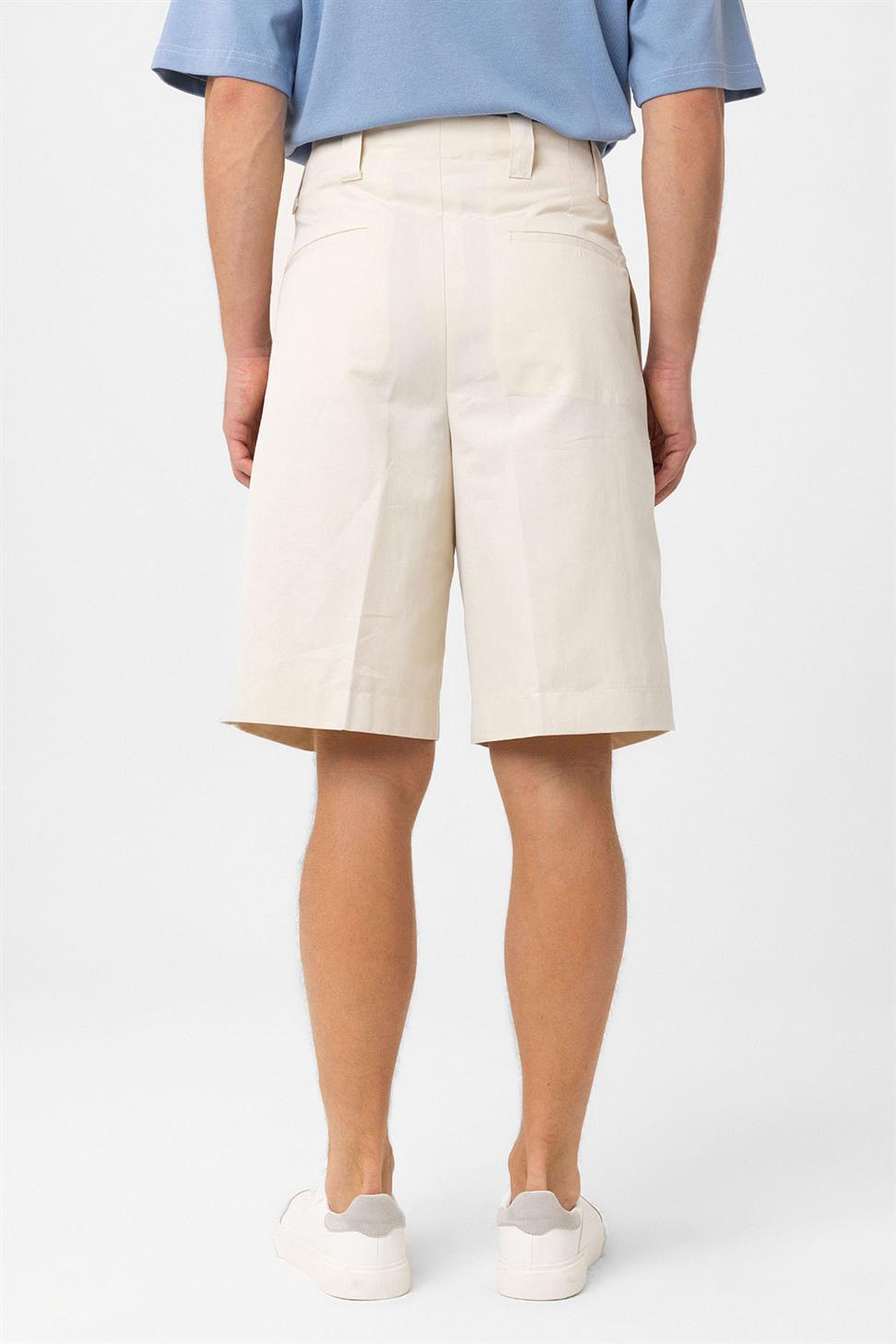 Antioch Taş Yüksek Bel Pileli Relaxed Bermuda Erkek Şort