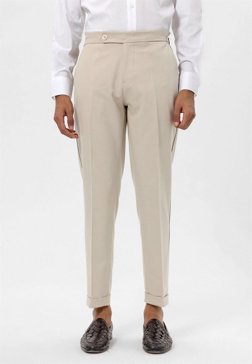 بنطلون رجالي بخصر عالٍ عادي للرجال