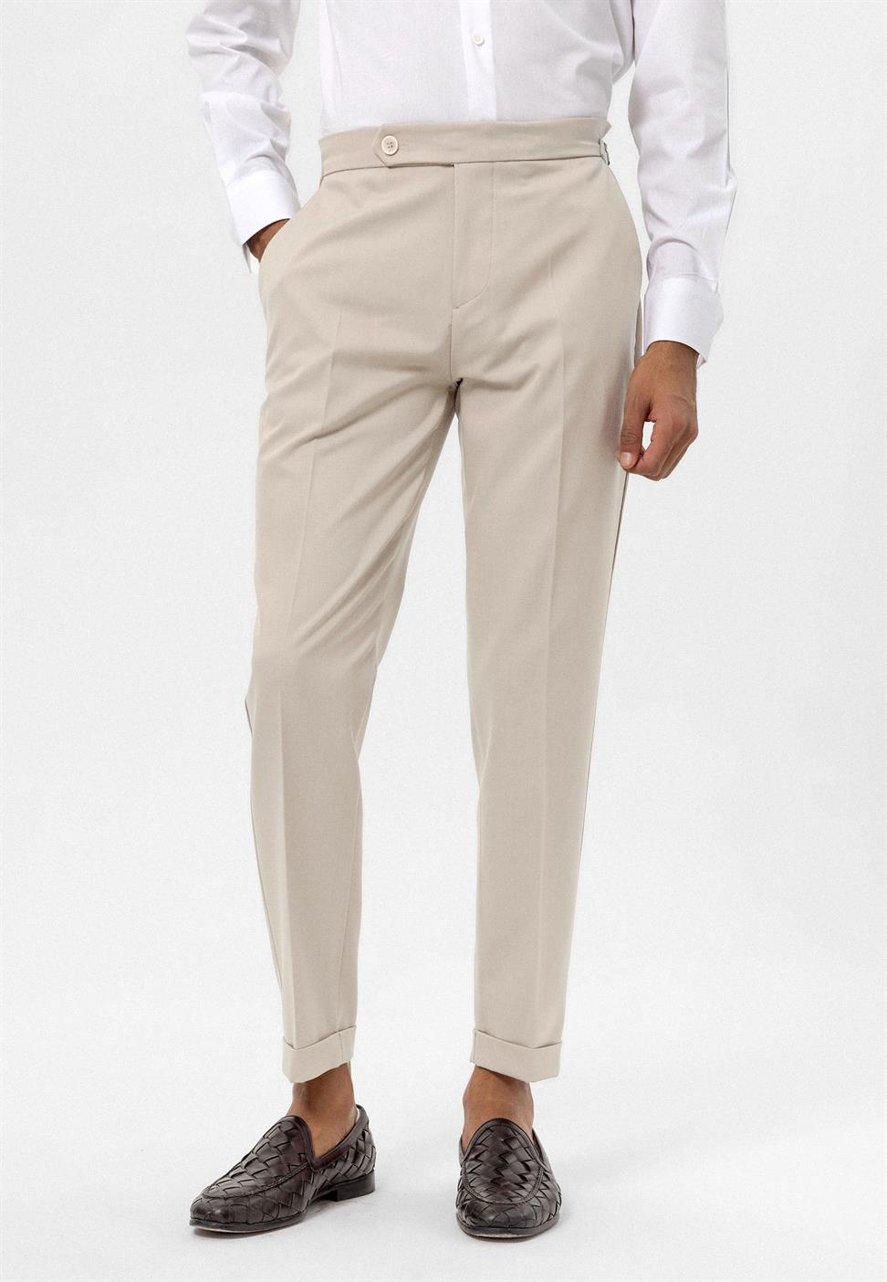 بنطلون رجالي بخصر عالٍ عادي للرجال