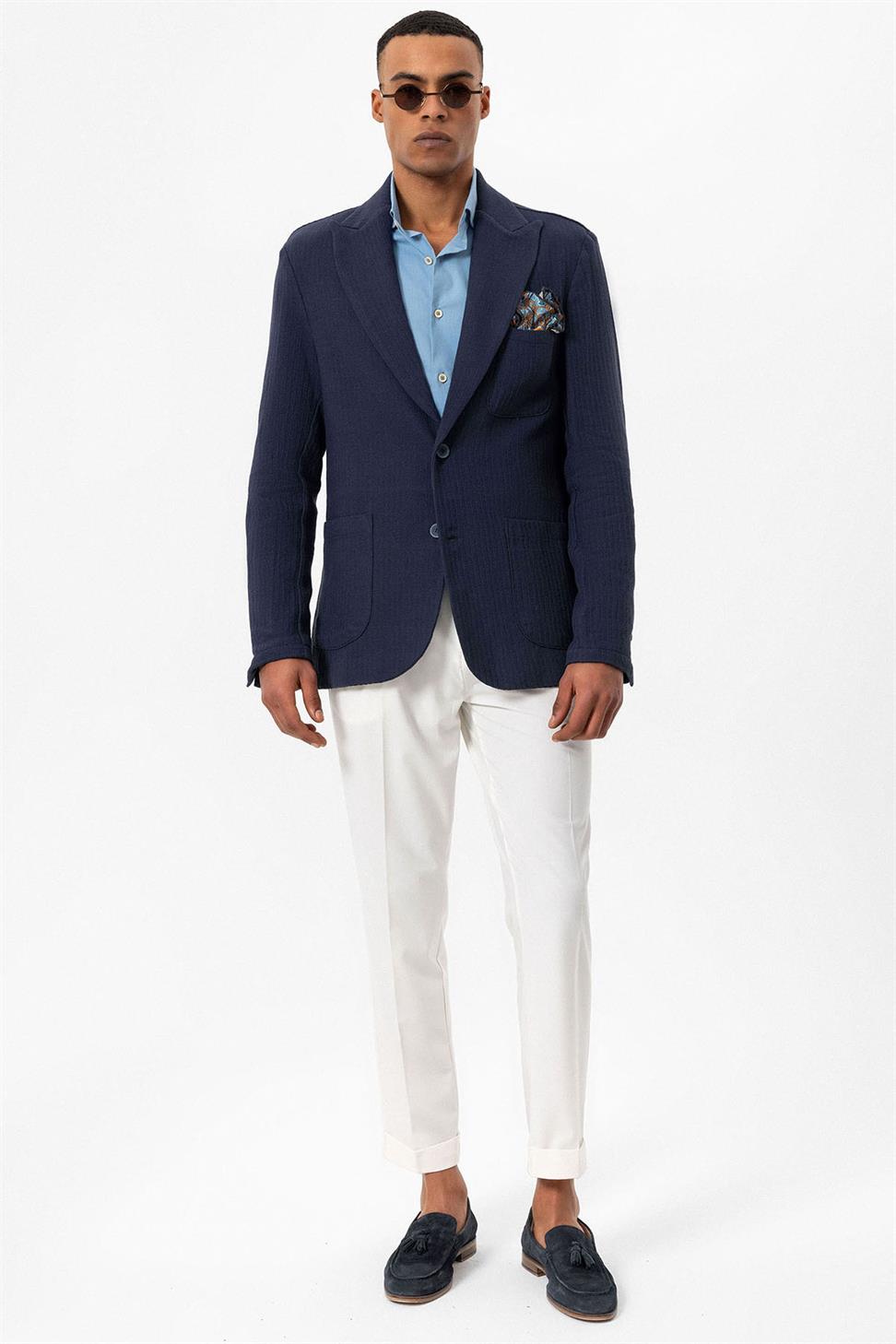 Unlined Mens Blazer Jacket with Bag Pockets