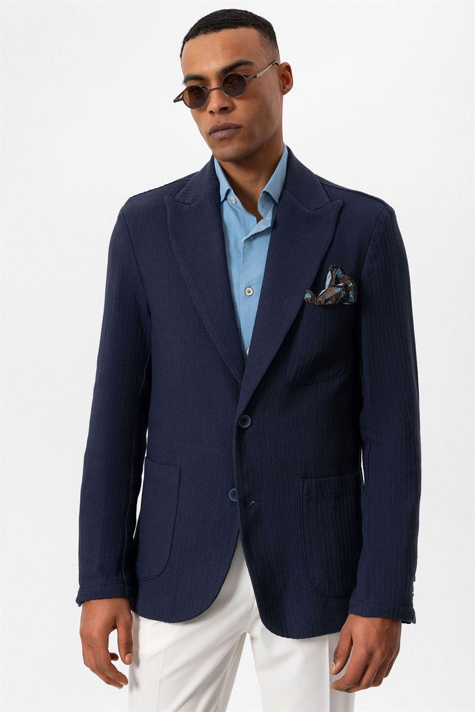 Unlined Mens Blazer Jacket with Bag Pockets