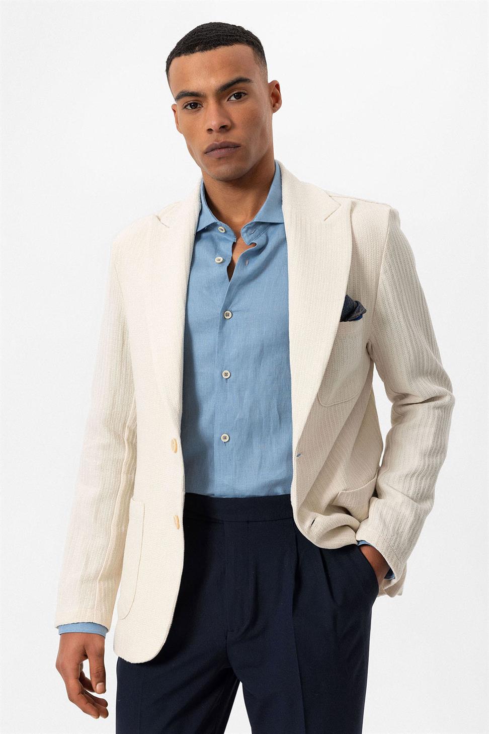 Unlined Mens Blazer Jacket with Bag Pockets
