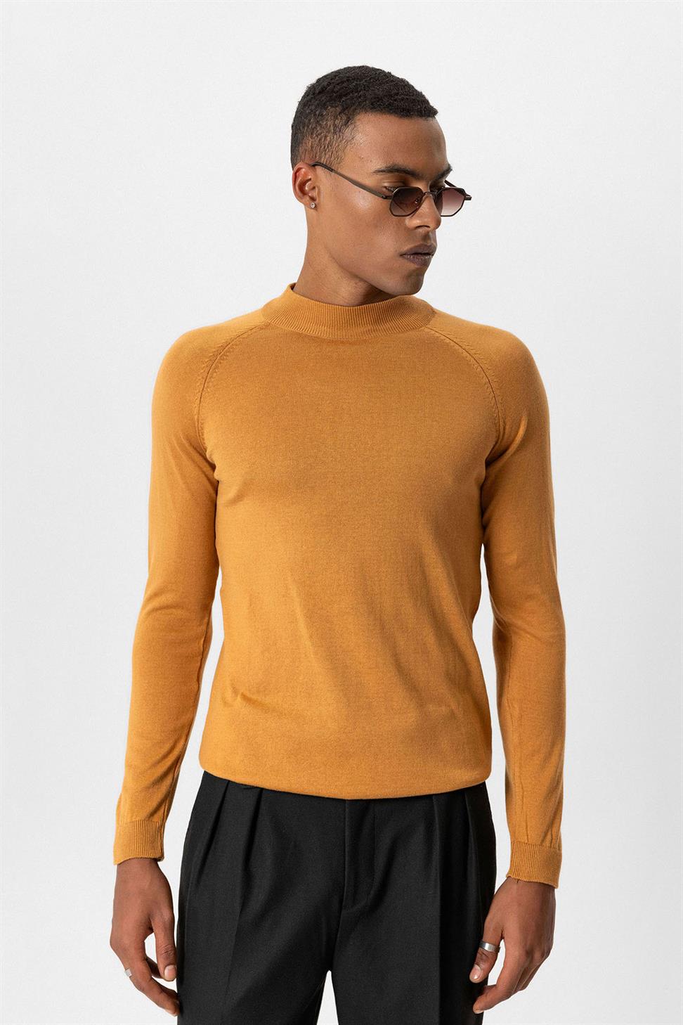 Antioch Tütün Yarım Boğazlı Erkek Triko