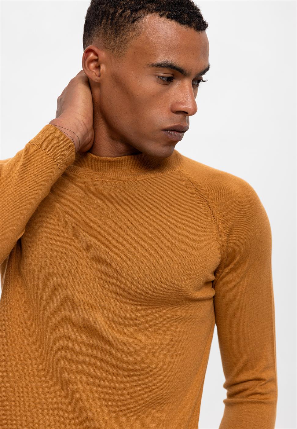 Antioch Tütün Yarım Boğazlı Erkek Triko